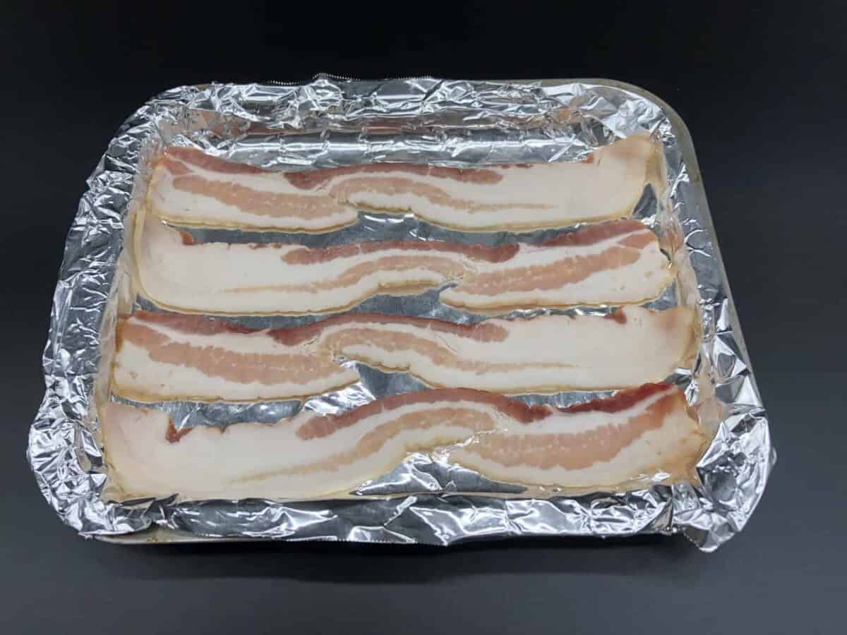 Uncooked bacon.