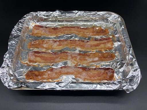 Cooked bacon.