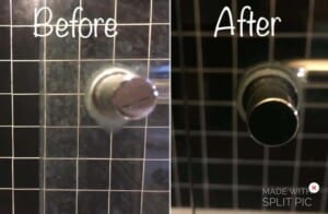 Homemade shower cleaner - before & after shower doors