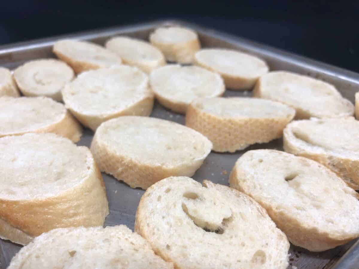 Bread on baking sheet.