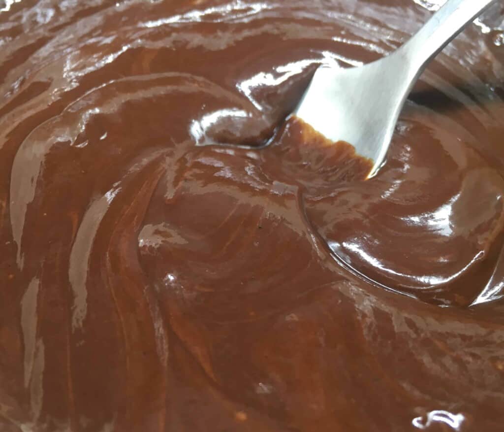 Melted chocolate for dipping