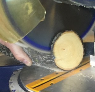 Cutting branch with table saw