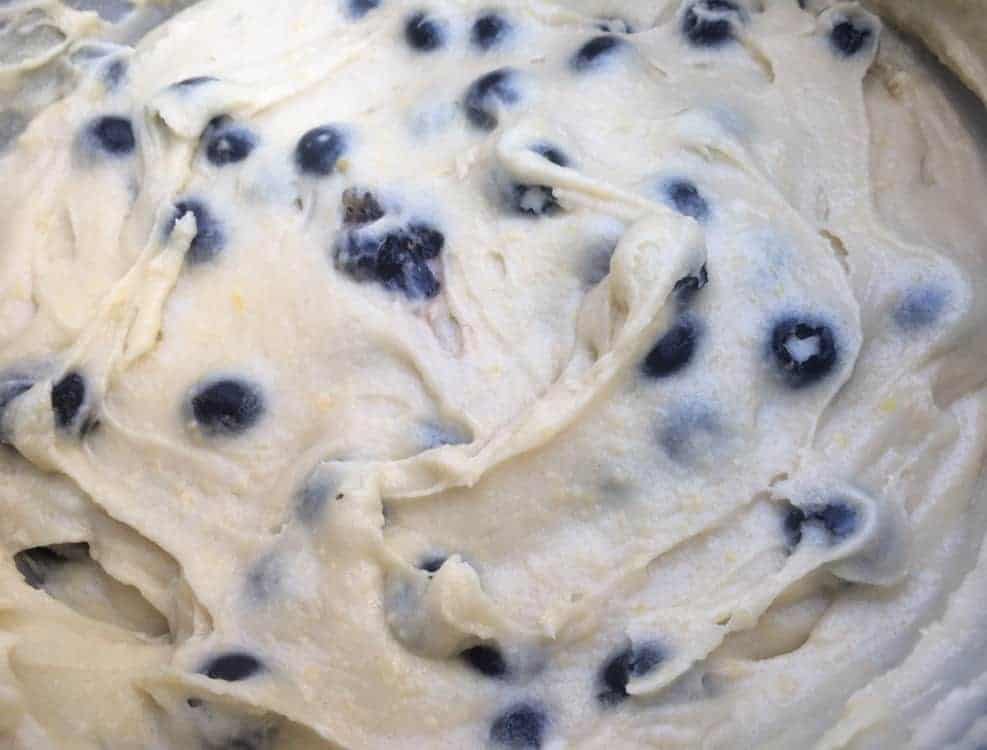 Blueberry muffin batter.