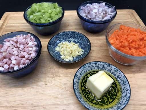 Ingredients for Bolognese sauce (Photo by Erich Boenzli)