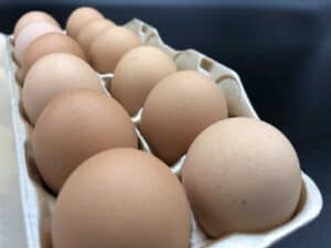 Brown eggs from our local farmer (Photo by Erich Boenzli)