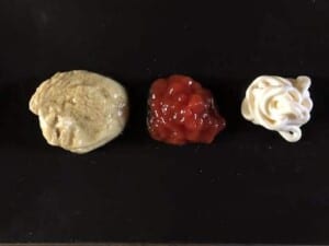 Mustard, ketchup, and mayonnaise (Photo by Erich Boenzli)