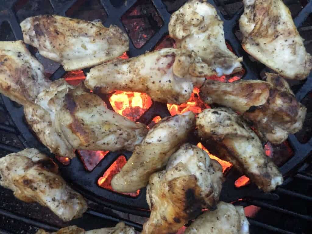 Charcoal Grilled Chicken Wings - Finish cooking over direct heat (Photo by Erich Boenzli)