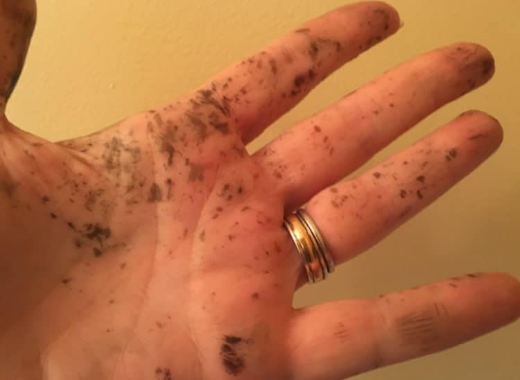 Ink all over my hands.