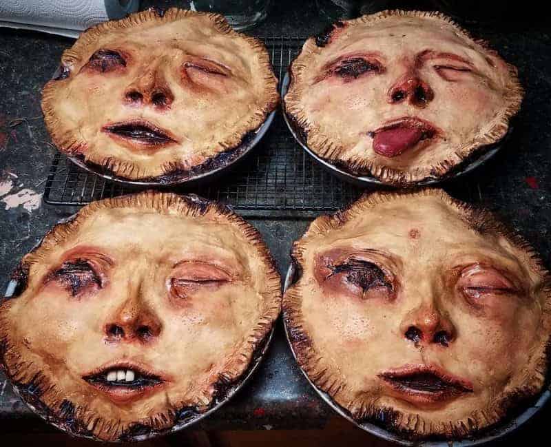 Assorted people pot pie facial features.