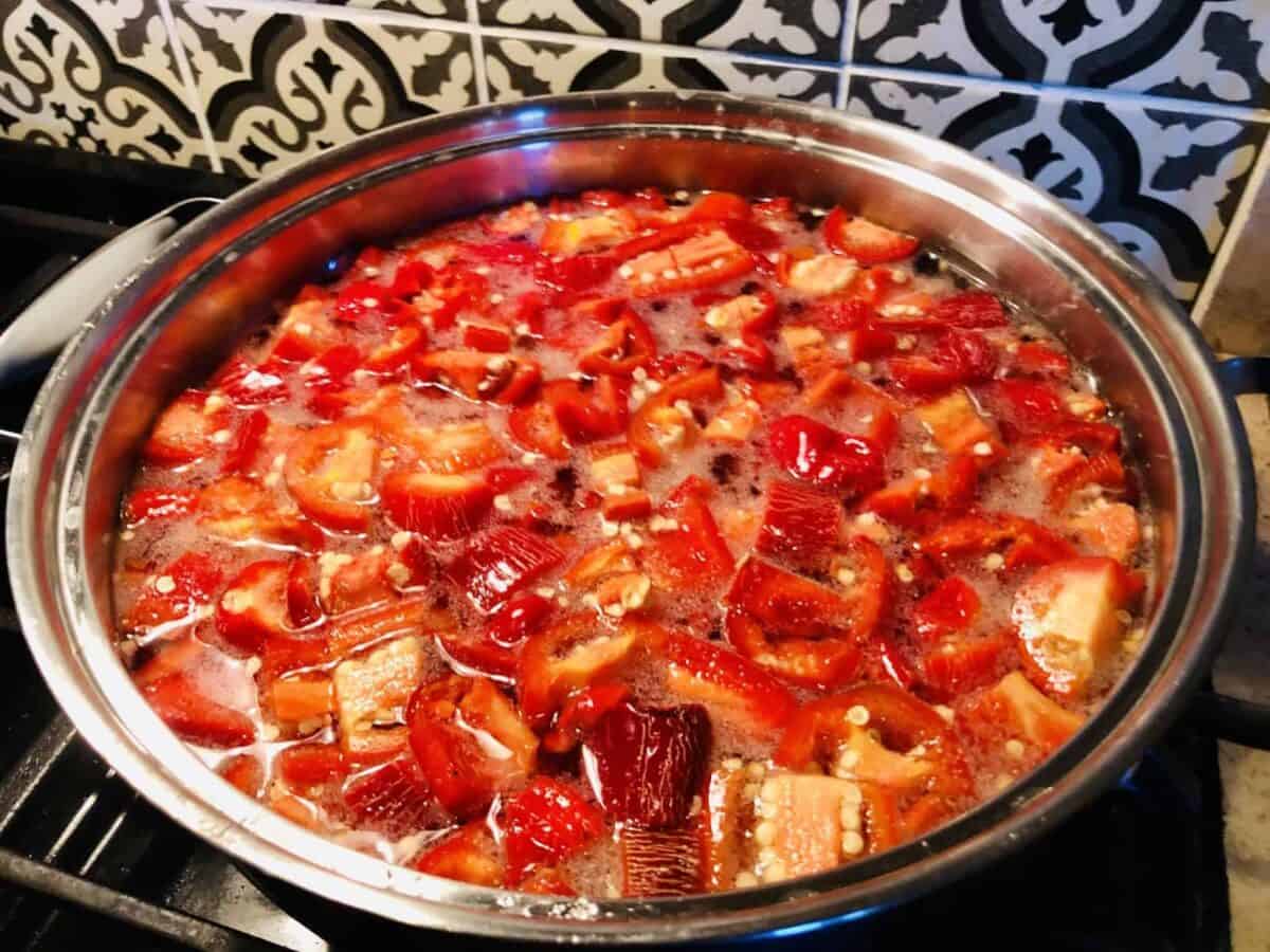 The fumes make everyone clear out of the house while simmering the peppers on the stove.