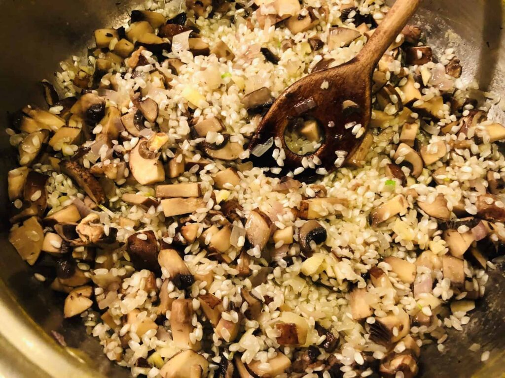 Butternut Squash Risotto - Fall colors, looks like camouflage (Photo by Erich Boenzli)