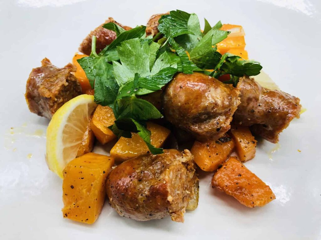 Butternut Squash and Sausage (Photo by Erich Boenzli)