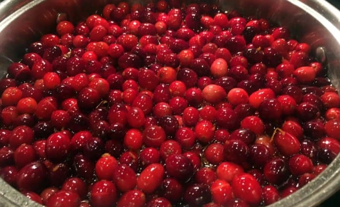 Cranberry sauce in the works.