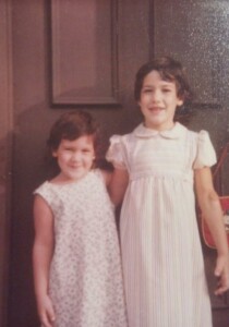 About Viana - My sister (L) and myself (R), wearing dresses lovingly made by our mom