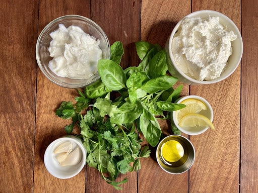 Herbs, herbs, herbs, and some other ingredients.