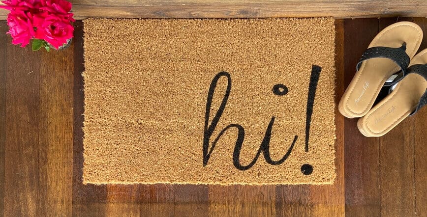 Hello, Bye Welcome Doormat Upside Down Doormat Welcome Mats Fun