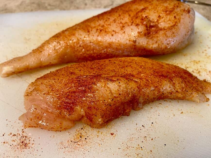 How to cook chicken breast - Make sure you season evenly (Photo by Erich Boenzli)
