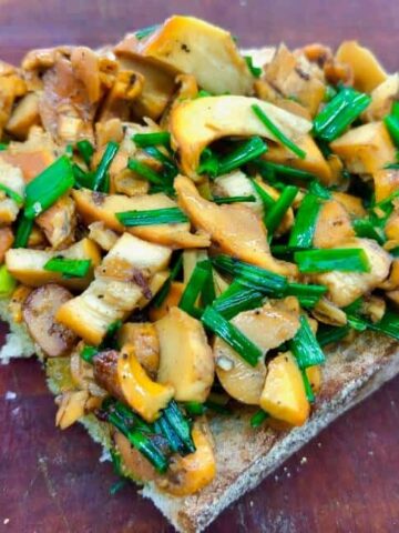 Chanterelles - Chanterelles with chives on toasted bread (Photo by Erich Boenzli)