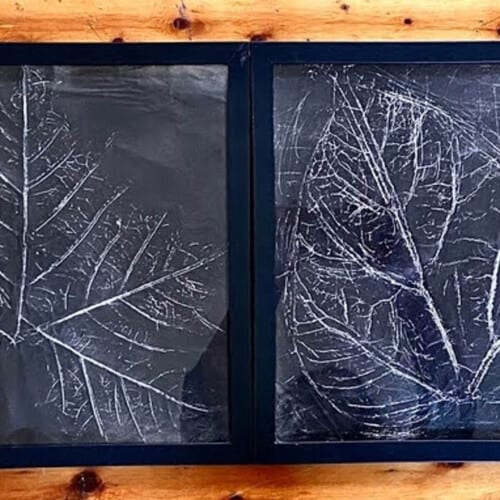 Fall leaf aluminum foil craft.