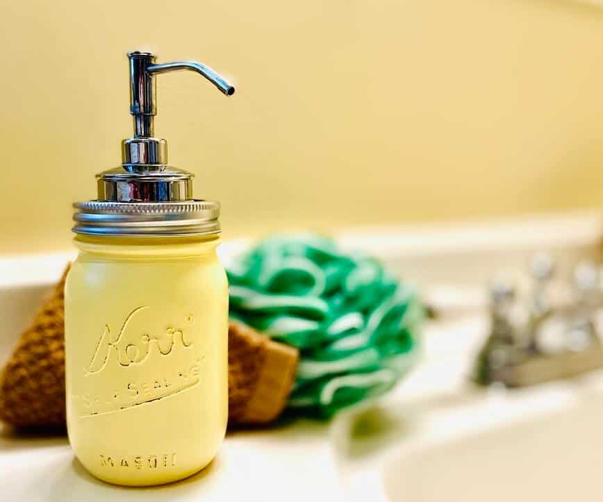 On sink countertop.