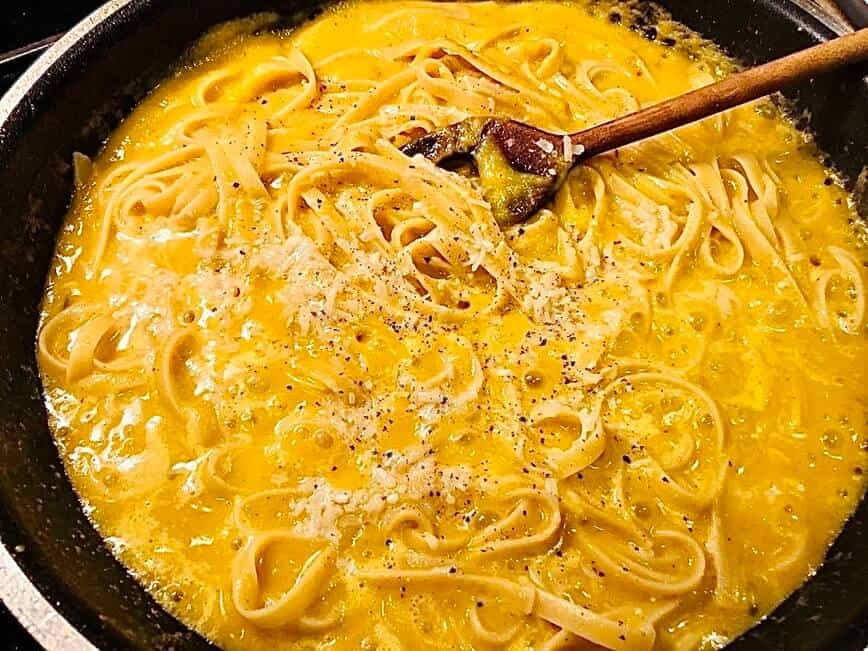 Butternut Squash Pasta - Too runny for me, let’s simmer for a couple more minutes (Photo by Erich Boenzli)