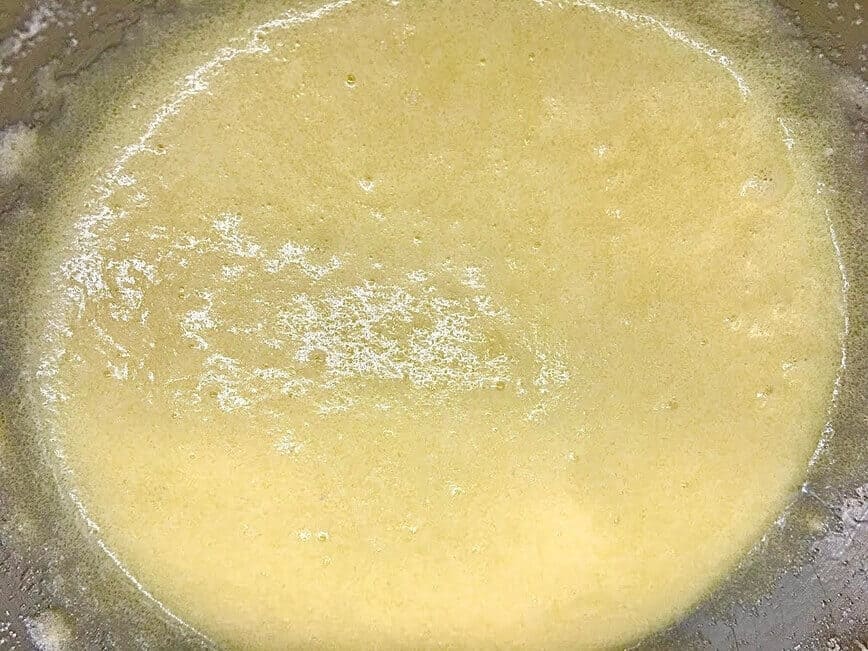 Whisked butter, sugar, and eggs.