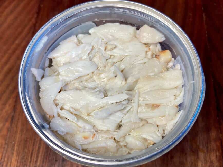 Crab meat in a bowl.