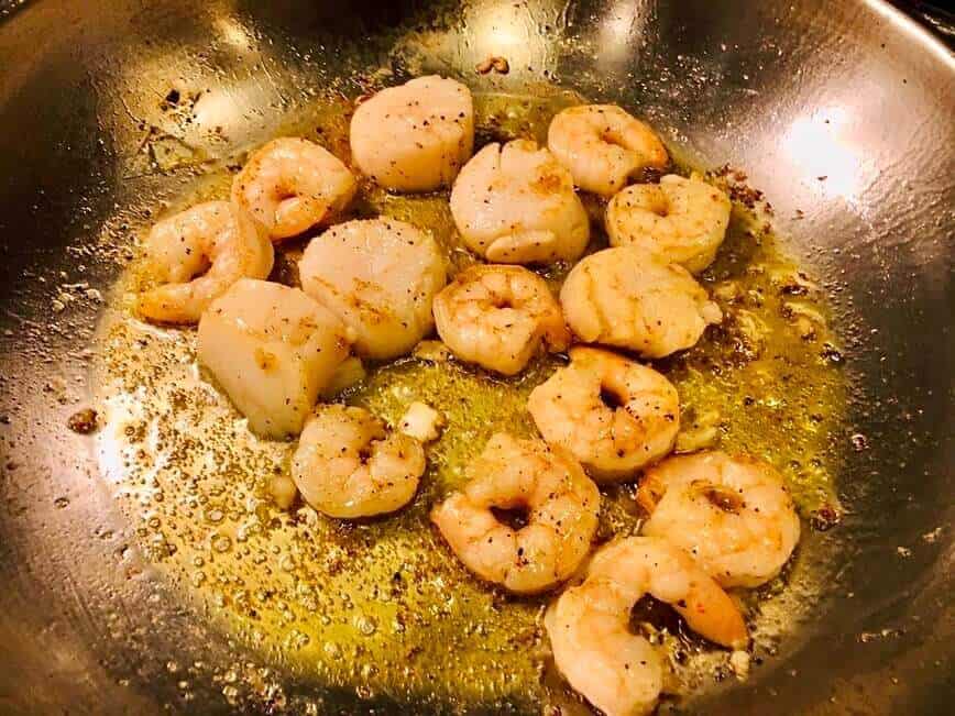 Saute shrimp 2 minutes each side and done.