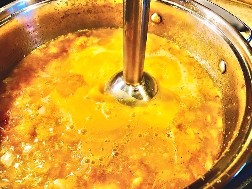 Roasted Butternut Squash Soup - It’s coming together (Photo by Erich Boenzli)