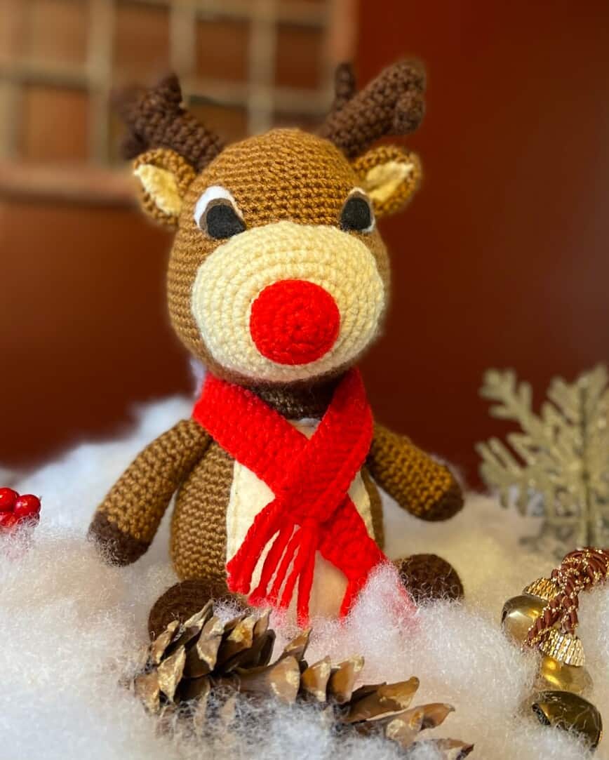 Rudolph the Red Nosed Reindeer Free Crochet Pattern (Photo by Viana Boenzli)
