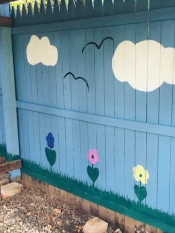 Painted Fence - Our painted woodshed (Photo by Viana Boenzli)