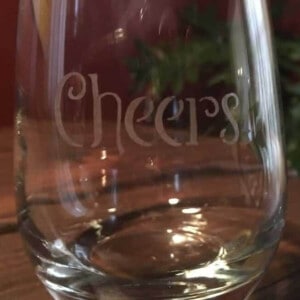 DIY etched wine glasses.
