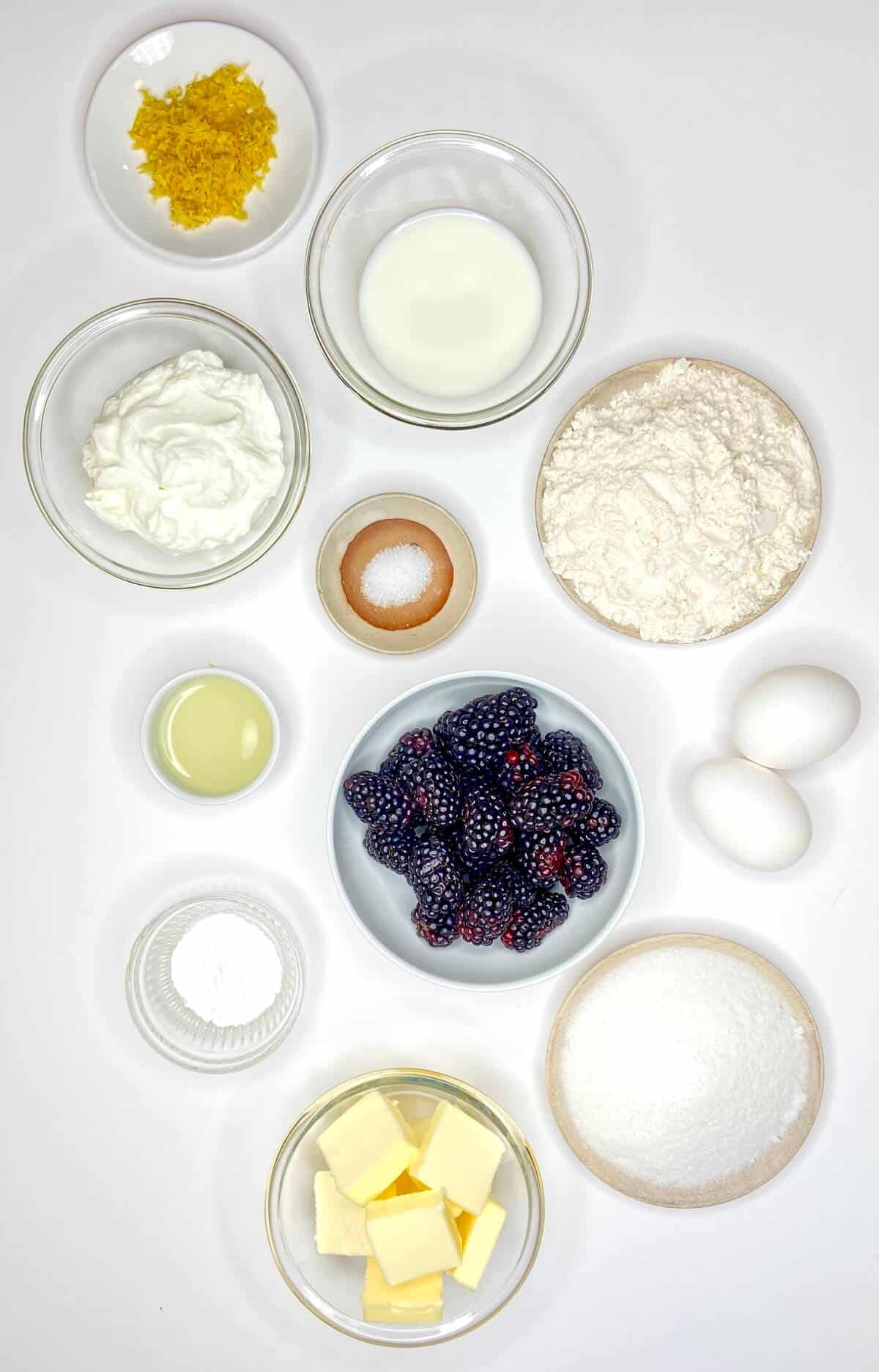 Common pantry ingredients required to make this recipe prepared on a table. 