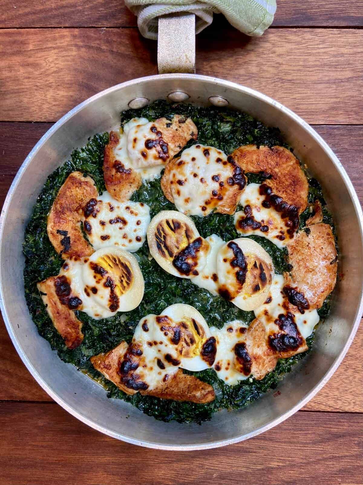 Chicken spinach mozzarella.