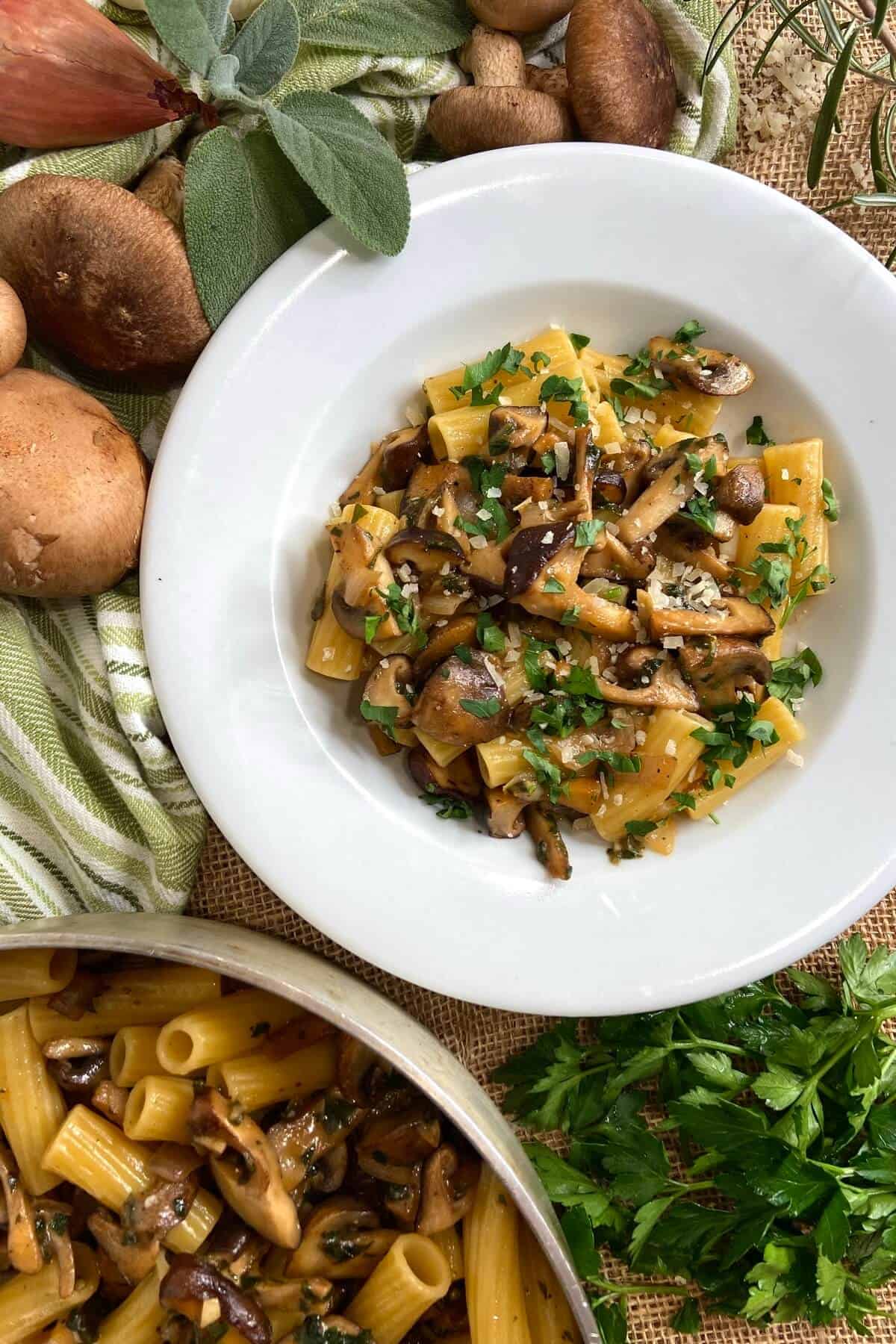 Creamy mushroom pasta.