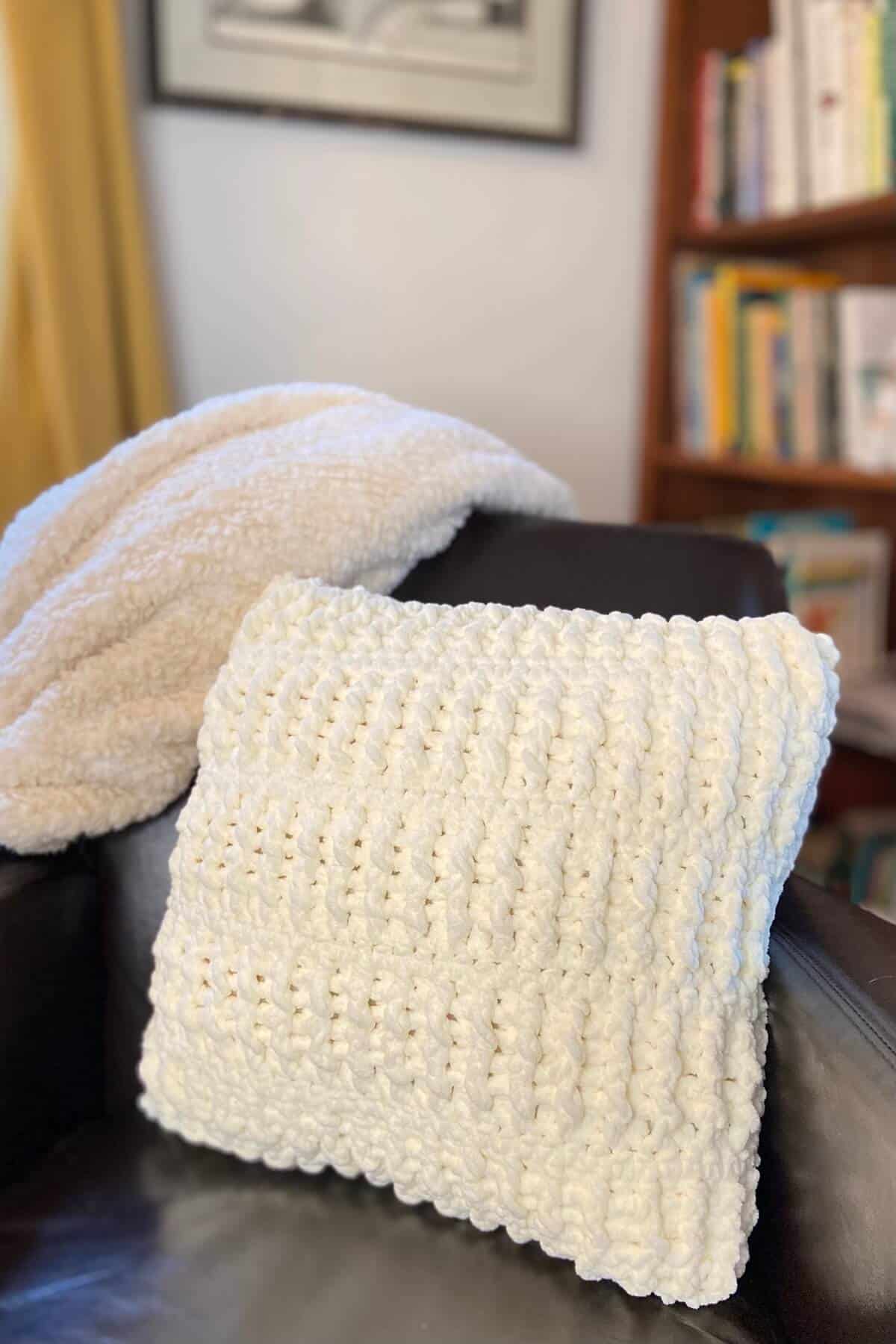 Crochet pillow.