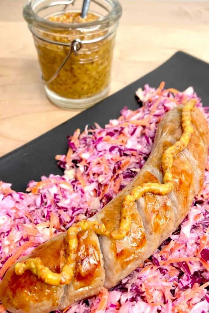 Baked Brats - with cole slaw