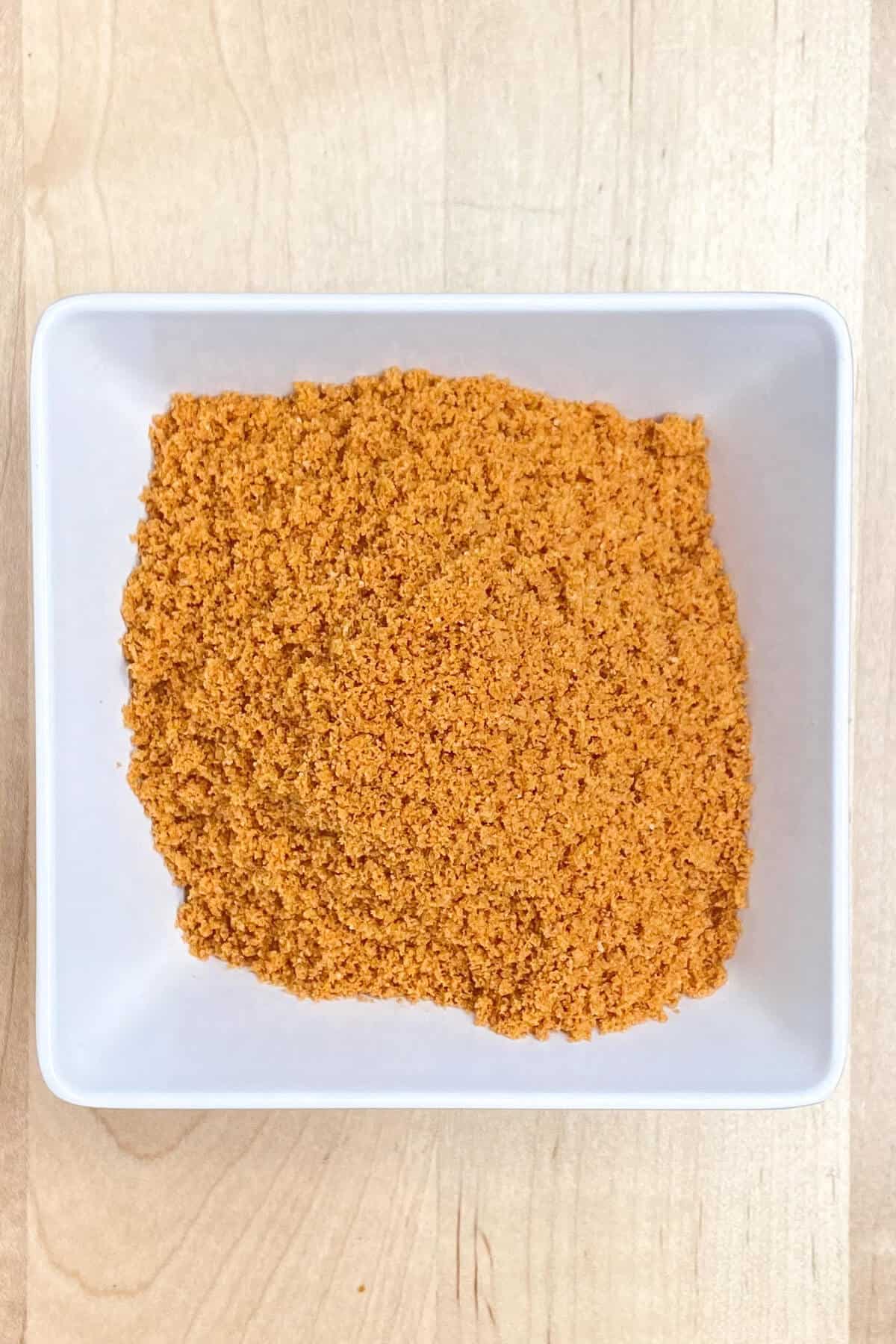 Finely ground cookie crumbs.