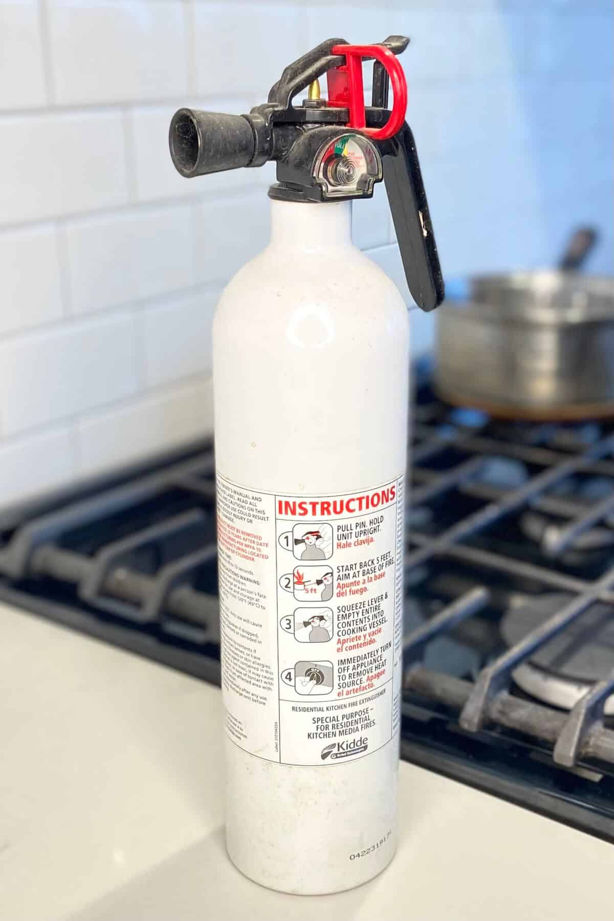 Fire extinguisher for safety.