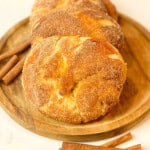 Homemade Cinnamon Sugar Soft Pretzels.