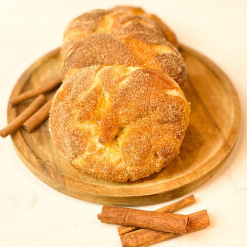 Cinnamon Sugar Soft Pretzels, ready to eat.
