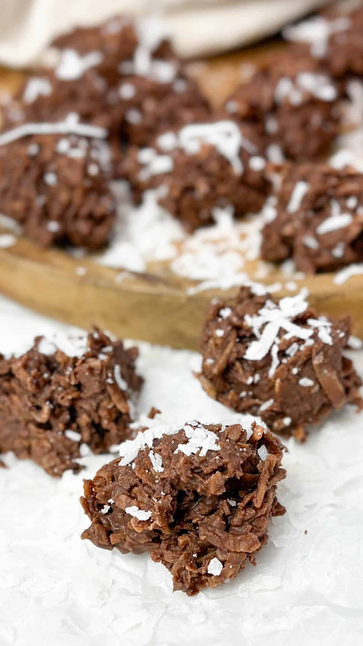 With shredded coconut flakes on top.
