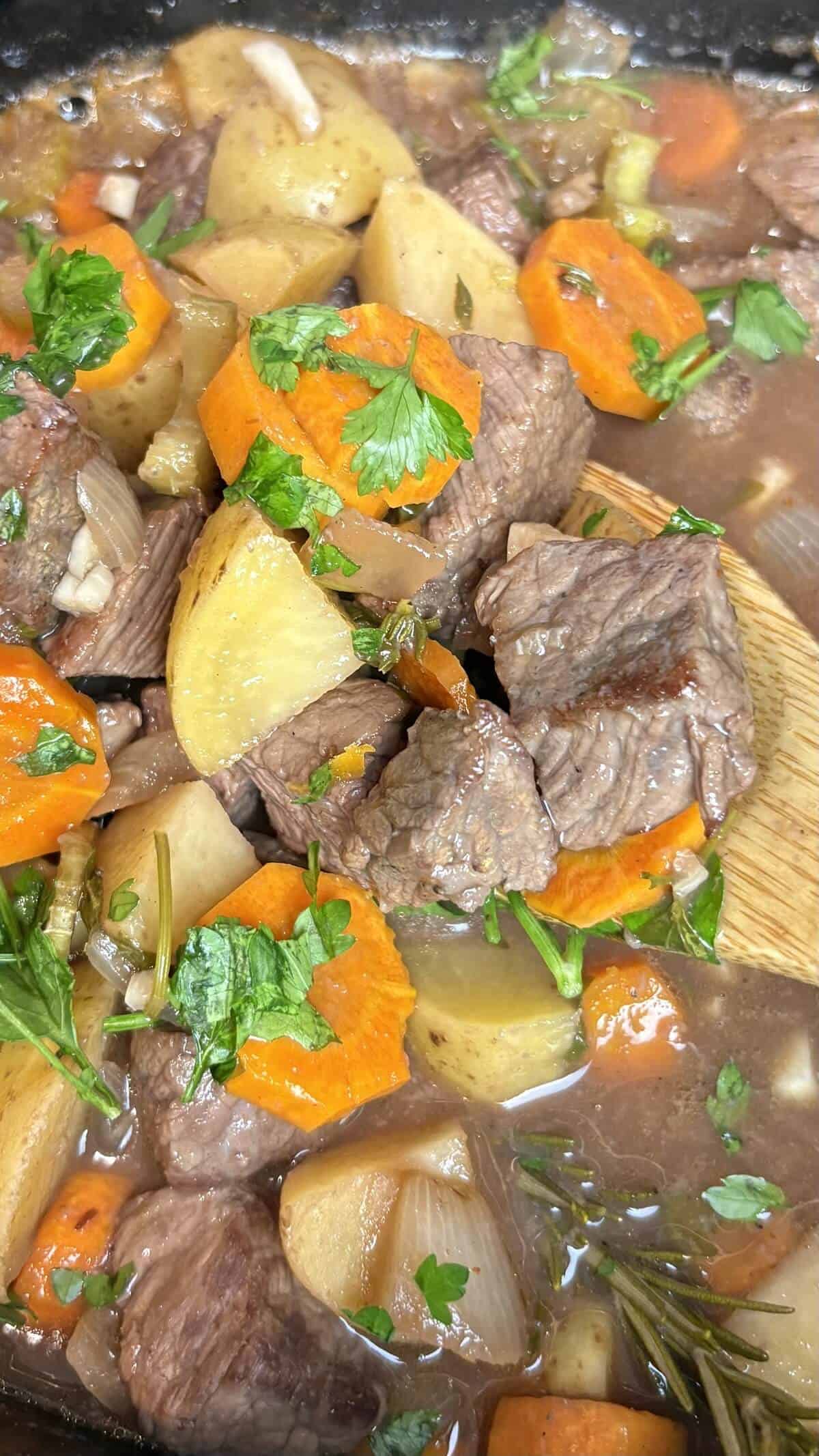 Finished in slow cooker.