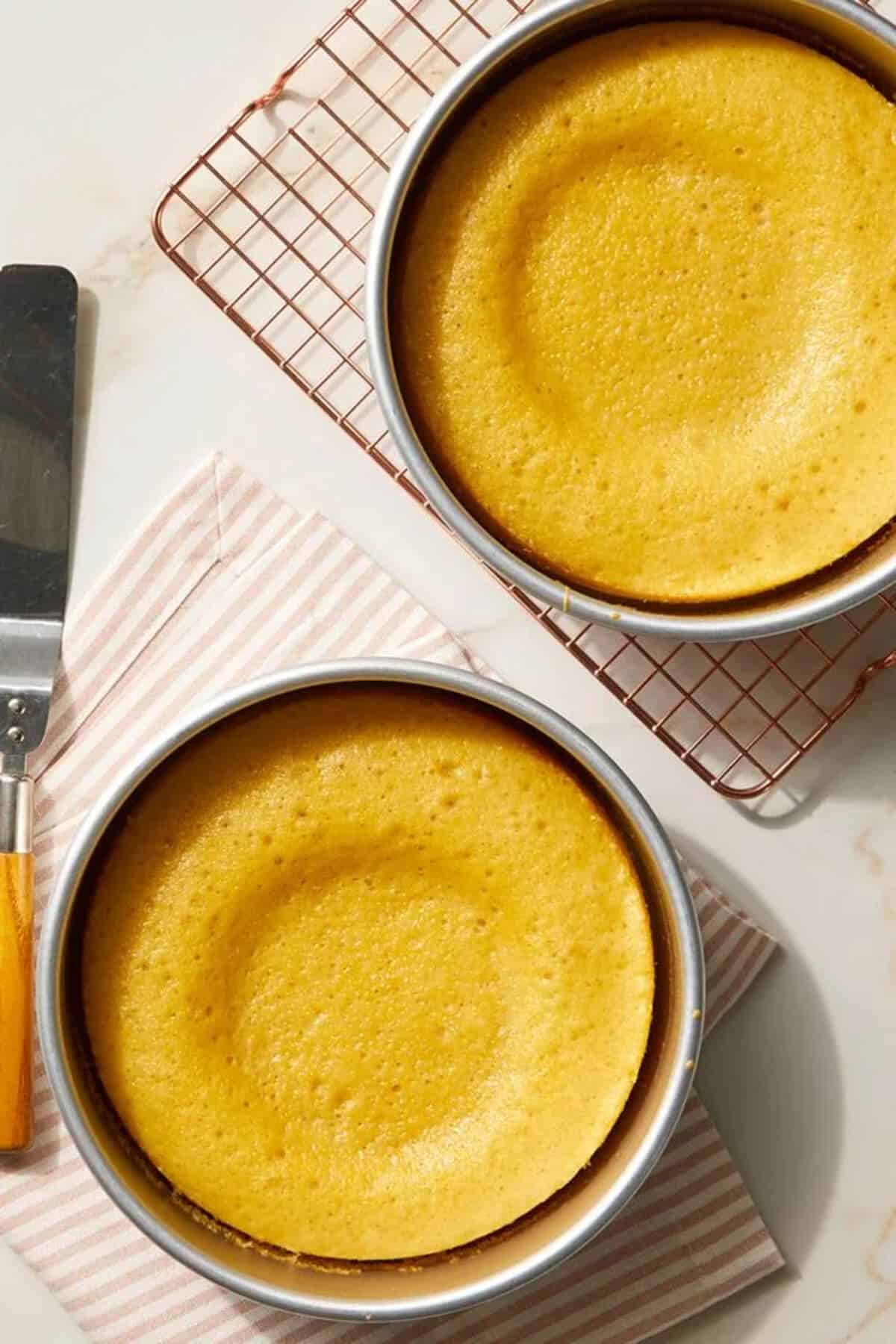 Sunken collapsed cake.