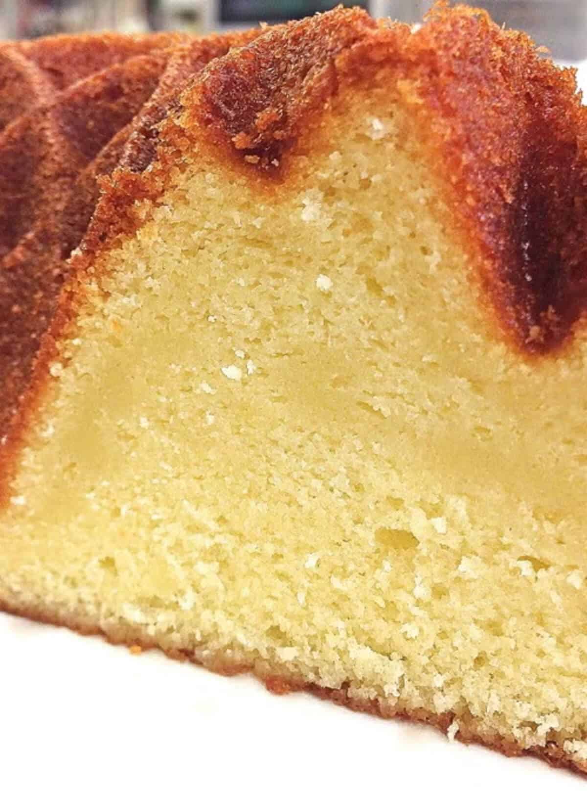 Under-baked cake.