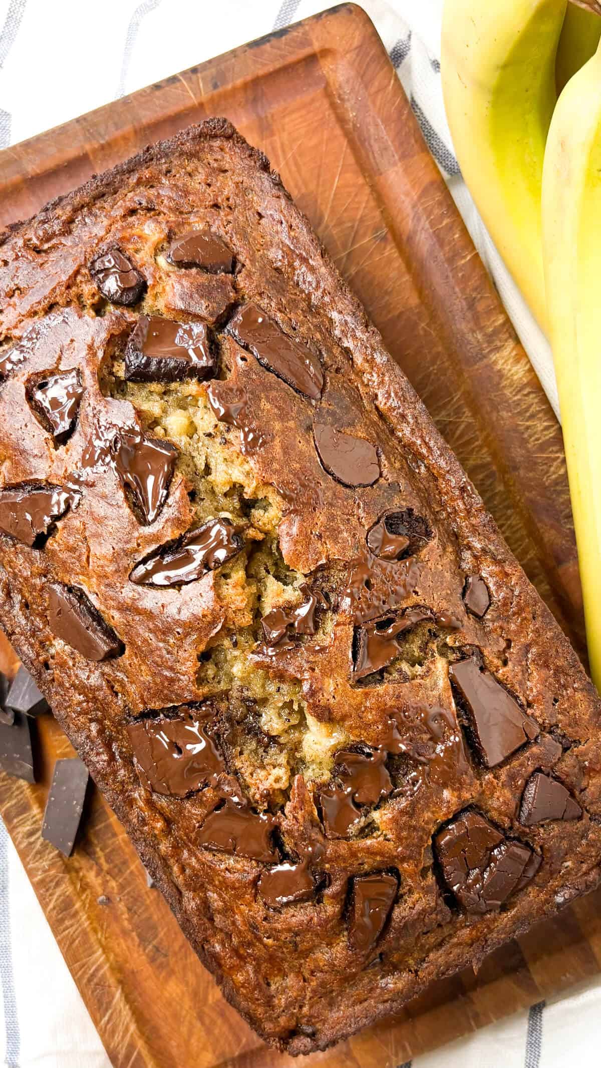 Finished bread on cutting board.