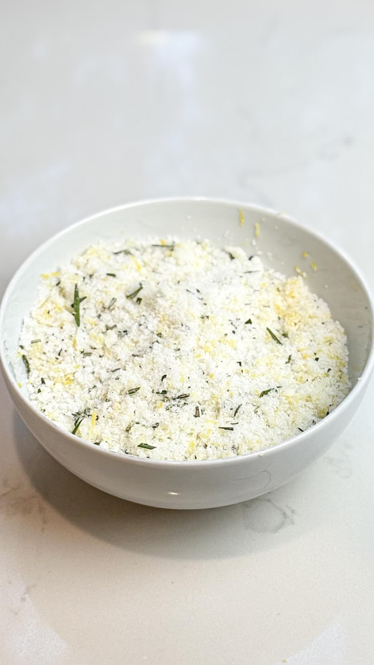 Lemon zest and rosemary sugar.