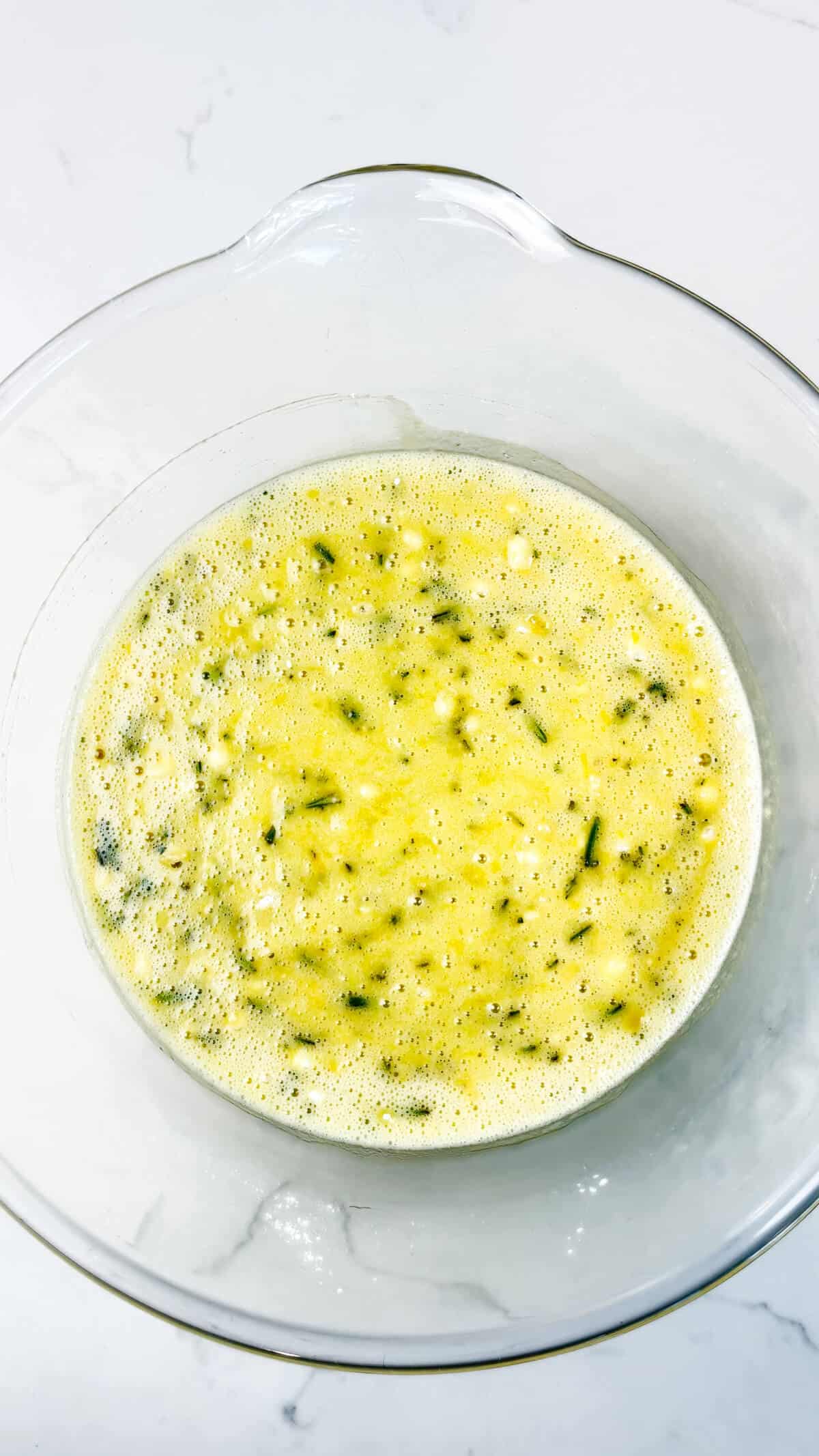 Making the cake batter.