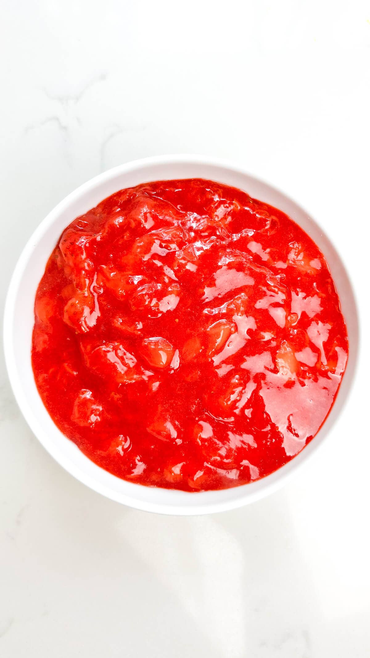 Fresh strawberry compote filling.
